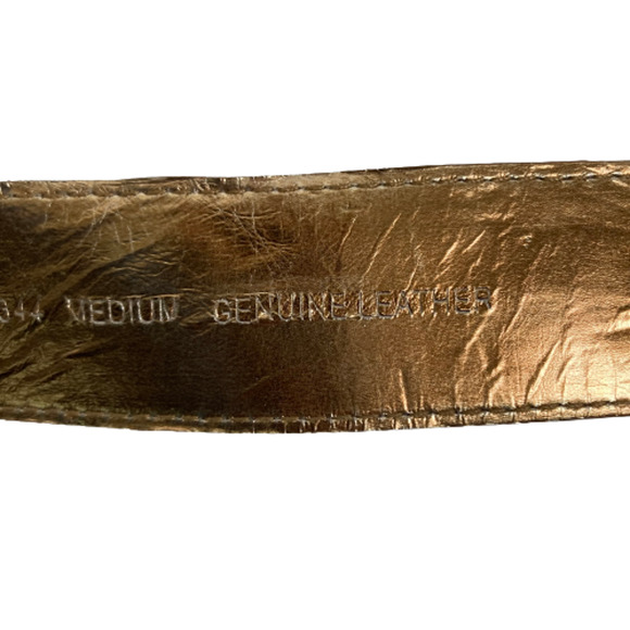 Michael‎ Kors Womens Beige Leather Gold Grommet Square Buckle Belt Sz M - Picture 6 of 9